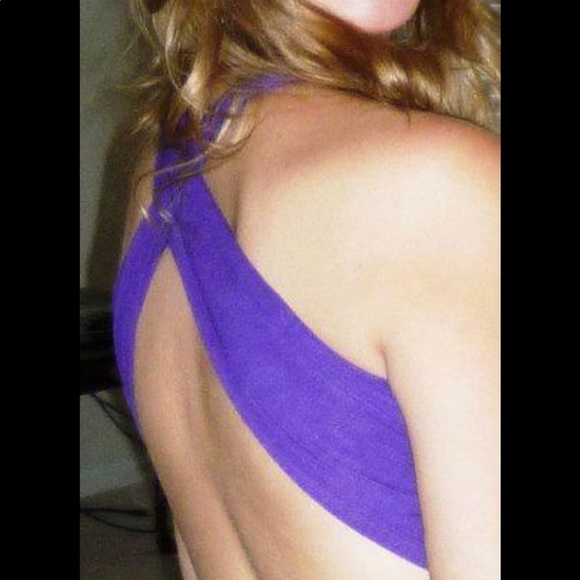 Sexy Open Back Purple Midi Dress Size 7/8 - Picture 1 of 6